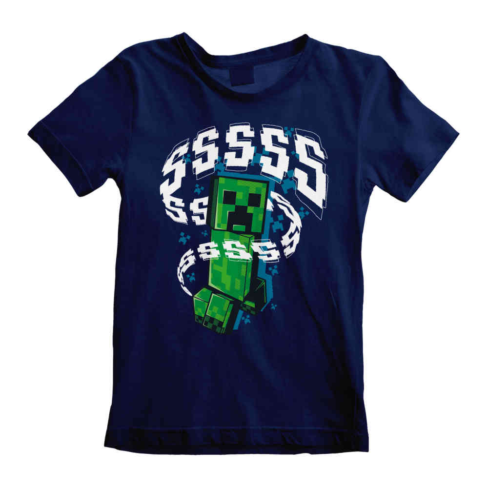 Minecraft - Creepers Kinder T-shirt - Blauw